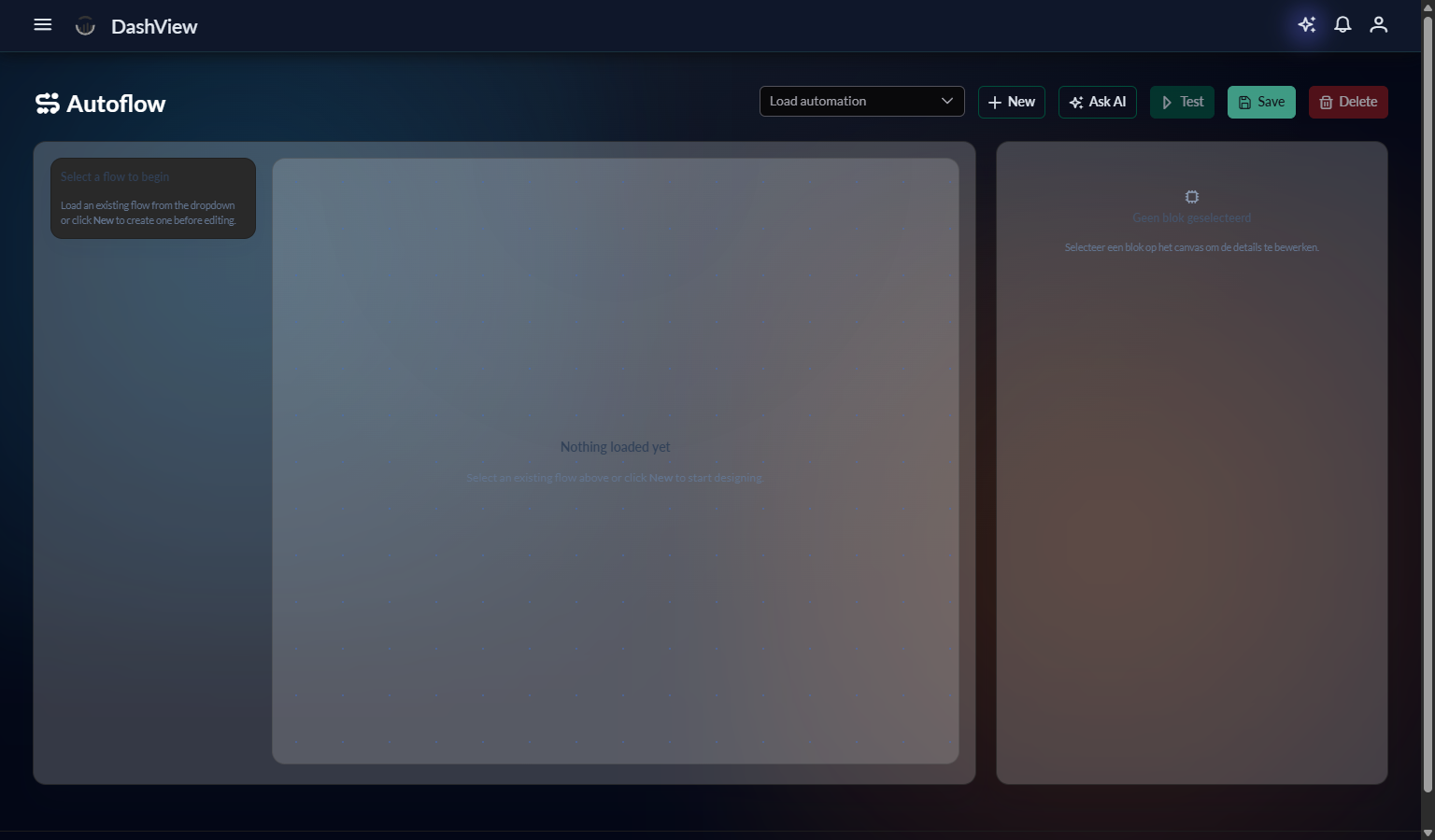Autoflow builder canvas