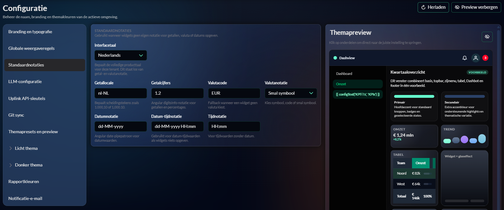 Tenantconfig overzicht screenshot placeholder