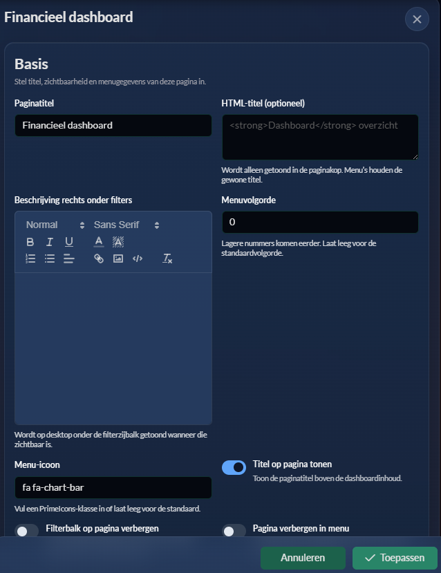 Page settings paneel screenshot placeholder