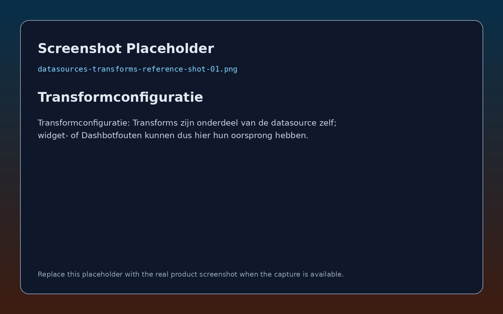 Transformconfiguratie screenshot placeholder