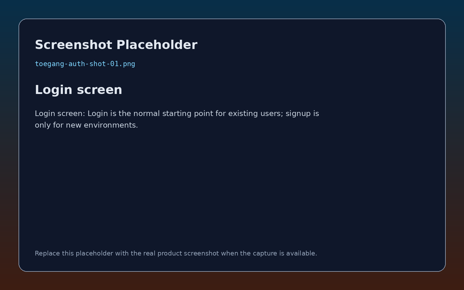 Login-scherm screenshot placeholder