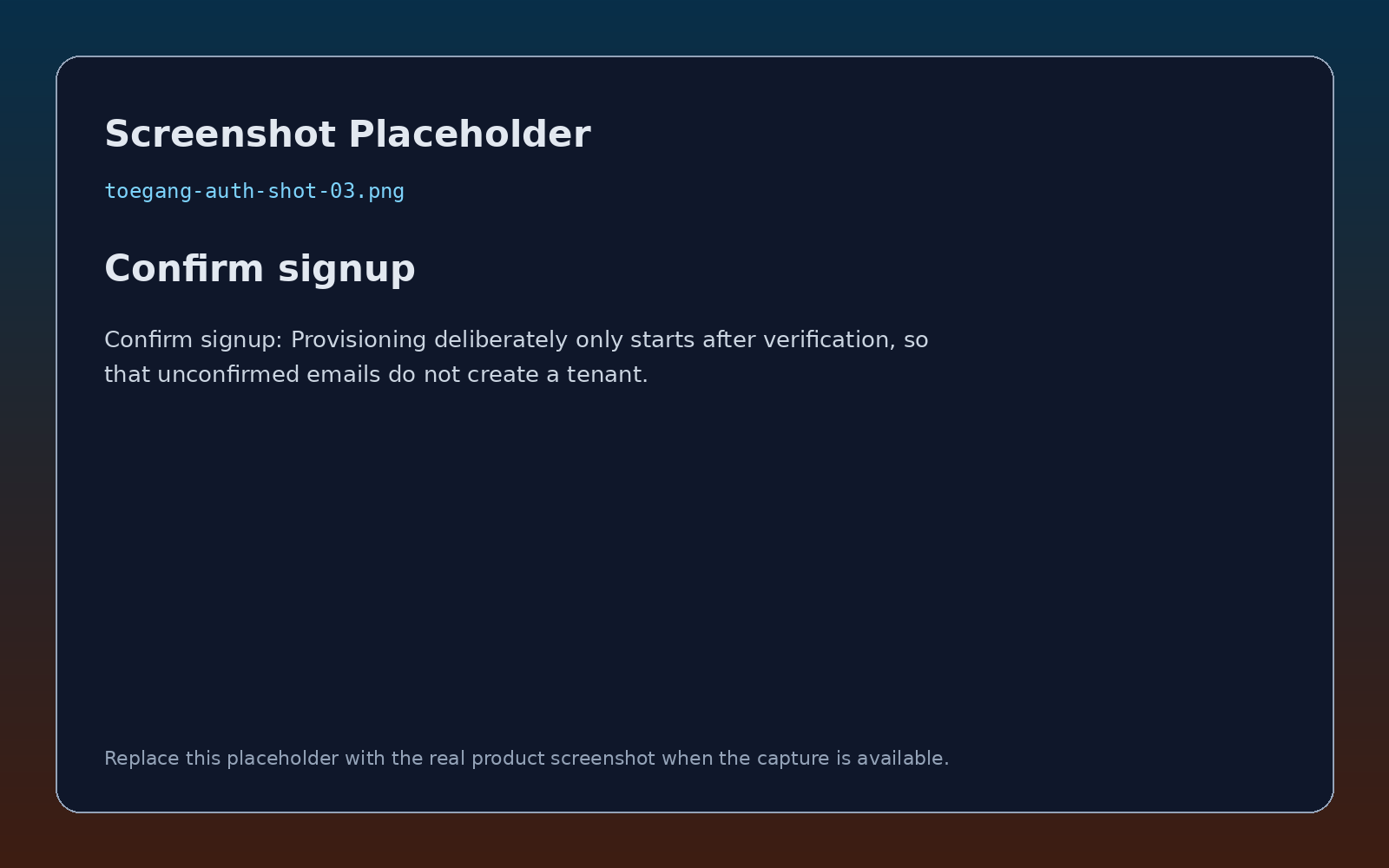 Signup bevestigen screenshot placeholder