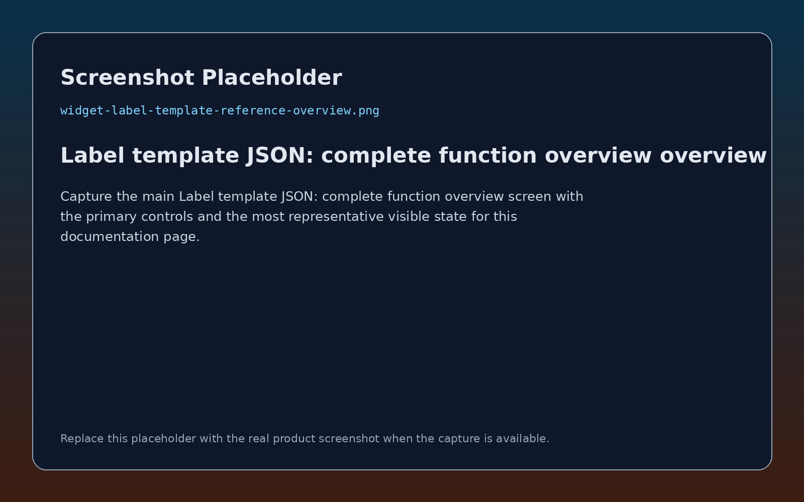 Label template JSON: complete functie-overzicht overzicht screenshot placeholder