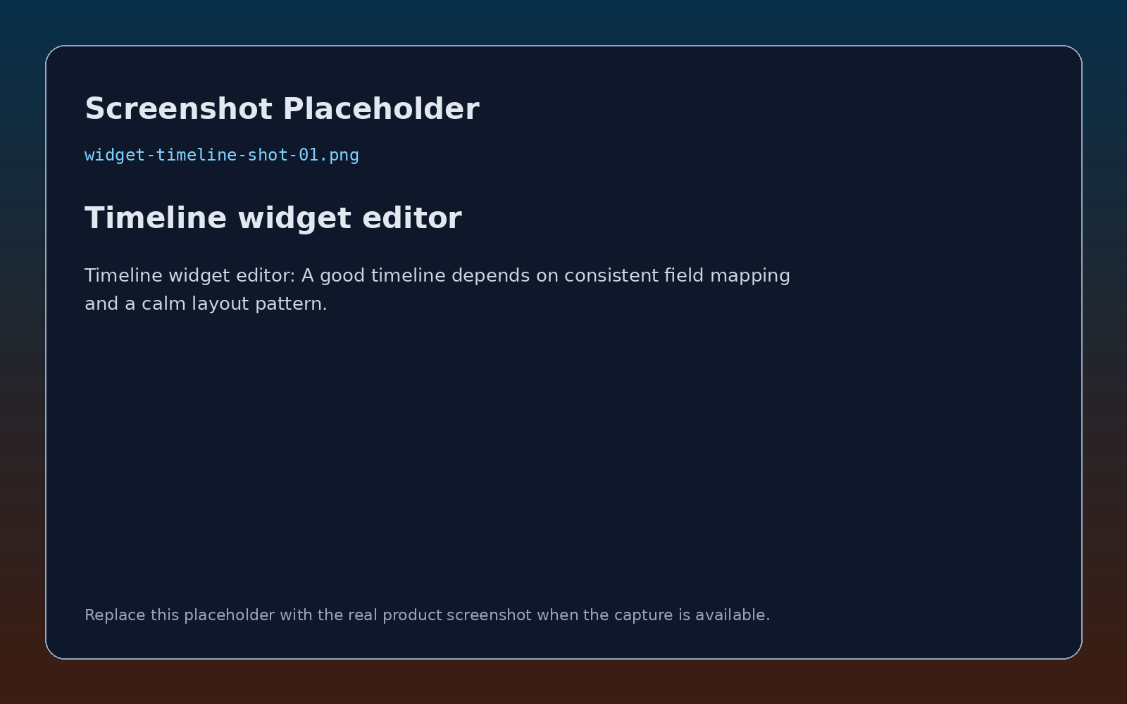 Timeline widget editor screenshot placeholder