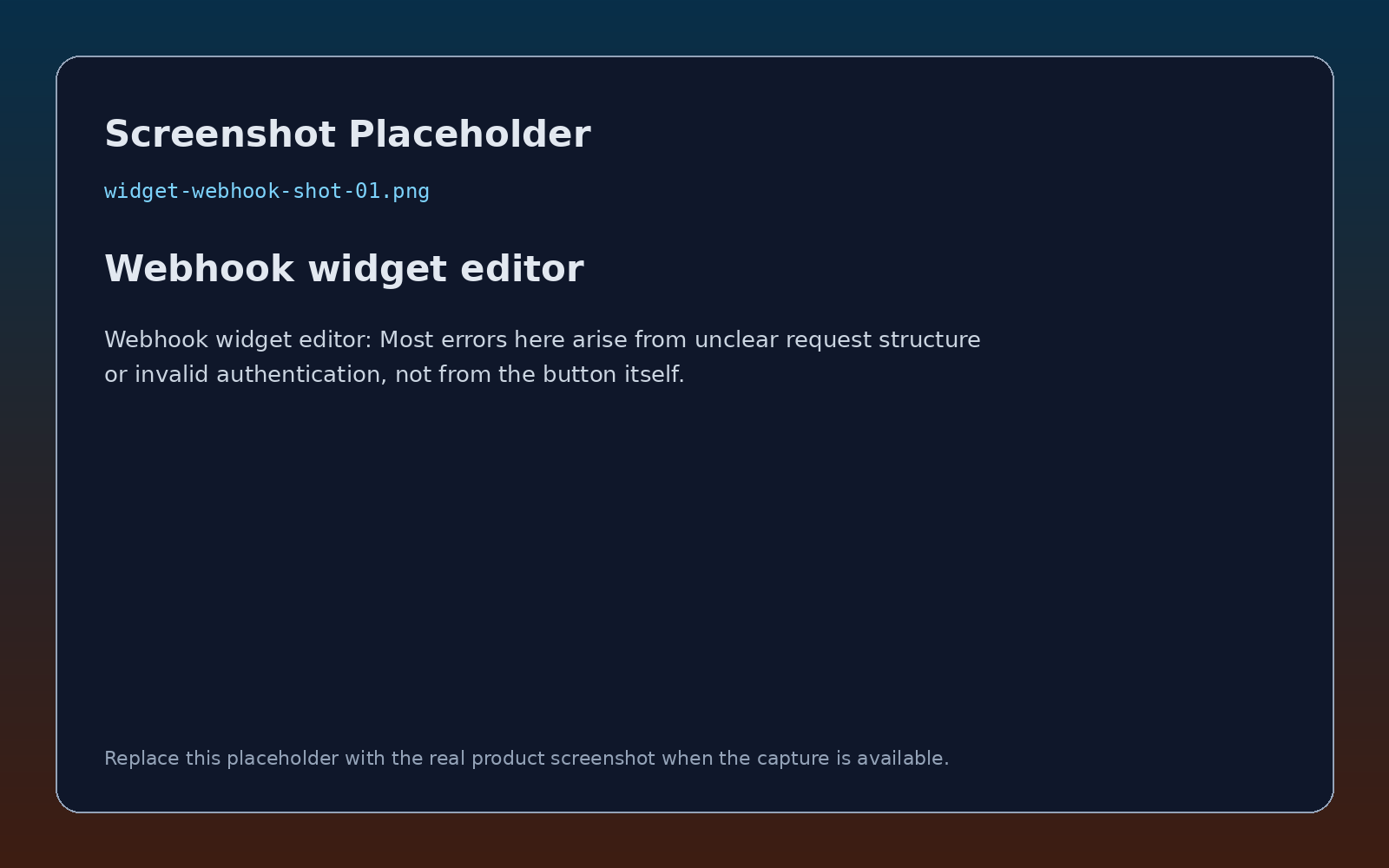 Webhook widget editor screenshot placeholder